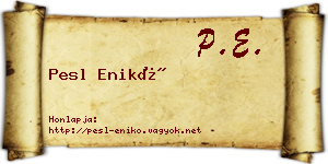Pesl Enikő névjegykártya